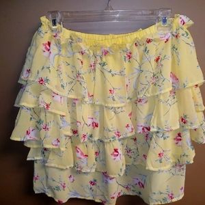 Yellow off shoulder blouse
